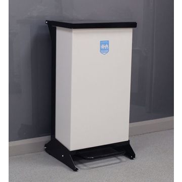 80L Metal Pedal Bin, F/R Removable Body - Black Lid - Each