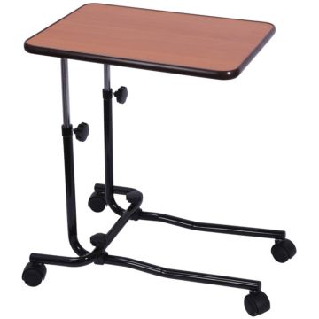 Overbed table, Split Leg 4 castors - Warm Red Oak - EACH