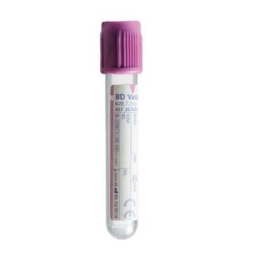 BD Vacutainer Plastic K2EDTA tube with Lavender BD Hemogard Closure, 3ml box 100