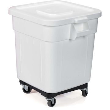 Bin Huskee 140 Ltr With Lid 710H x 550W and Wheels - White - EACH