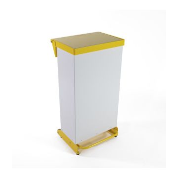 Bin F/R - 65ltr Foot operated-Fully Enclosed-Yellow-Each