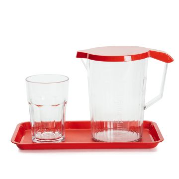 Locker Set Including 3640Ml Tumbler Graduated Jug Lid And Serving Platter - Red