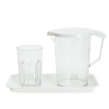 Locker Set Including 3640Ml Tumbler Graduated Jug Lid And Serving Platter - White