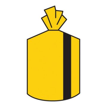 Yellow Dustbin Liners - Printed Black Stripe