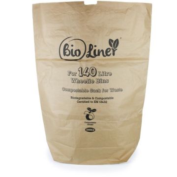 Bioliner Compostable Paper Bin Liner (140L) - Pack of 10