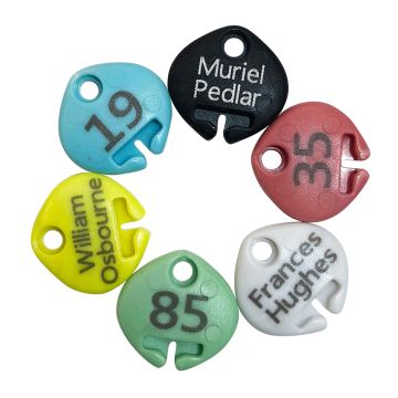 Fixxon Buttons With Name () and Colour () - Pack Of 24 For Each Name