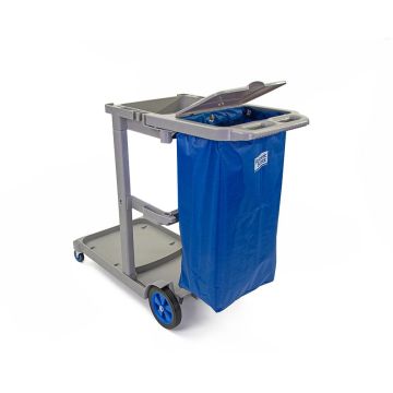 Trolley Janitor Grey With Lid (H: 98cm (38") W: 49cm (19") D: 113cm (45"))  -  Each