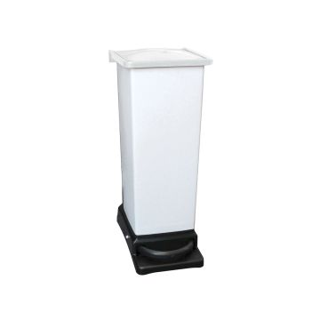 23 Litre Fully Plastic Fire Retardant Pedal Bin (H66Cmxw22Cmxd42Cm) Black Lid - Each
