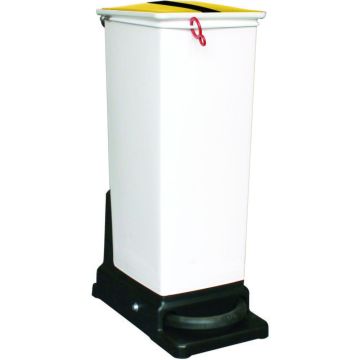23 Litre Fully Plastic Fire Retardant Pedal Bin (H66Cm-w22Cm-d42Cm) Tiger Stripe Lid - Each