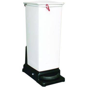 23 Litre Fully Plastic Fire Retardant Pedal Bin (H66Cmxw22Cmxd42Cm) White Lid - Each