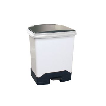 42 Litre Fully Plastic Fire Retardant Pedal Bin (H58Cmxw46Cmxl42Cm) Black Lid - Each