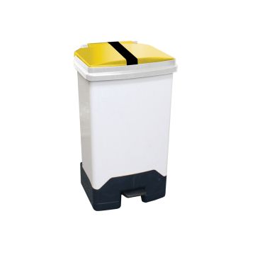 70 Litre Fully Plastic Fire Retardant Pedal Bin (H79-W46-D42Cm) Tiger Stripe Lid - Each