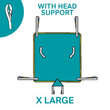 Supersoft Long Seat Hammock Sling with Padded Head Support - X Large
