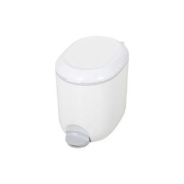 4.0 Litre White Pedal Vanity Bin - EACH