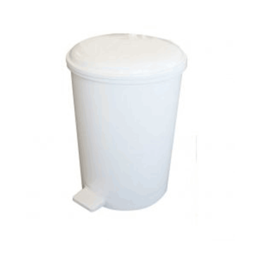 12L WHITE Plastic Waste Pedal Bin - EACH