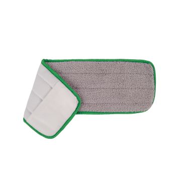 Microfibre Flat Mop Short Pile Pad (43cm) - Green - Case of 10