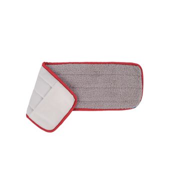 Microfibre Flat Mop Short Pile Pad (43cm) - Red - Case of 10
