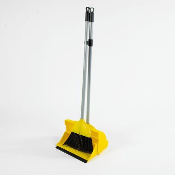 Yellow Plastic Lobby Dustpan and Brush - Each