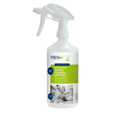 Trigger Bottle & Label for K1 Fresh Super Concentrated Antibac Kitchen Cleaner and Sanitiser