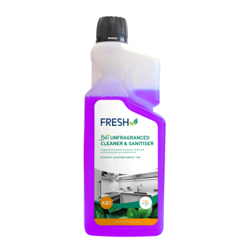 KB1 Fresh-Bio Sanitiser Fragrance Free Concentrate 1 Litre - Case 2