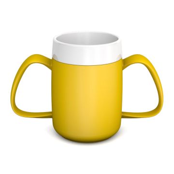 Ornamin Yellow Internal Cone Two Handled Mug (160ml) - Each