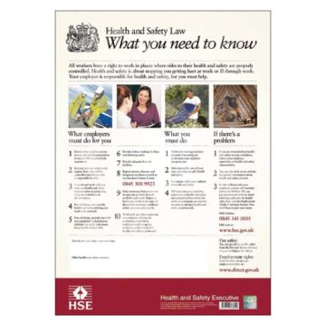 HSE Health and Safety Law Poster