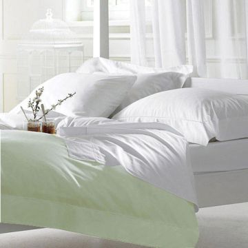 Green Polycotton Single Flat Sheet