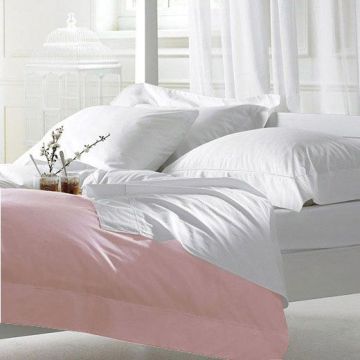 Pink Polycotton Single Flat Sheet