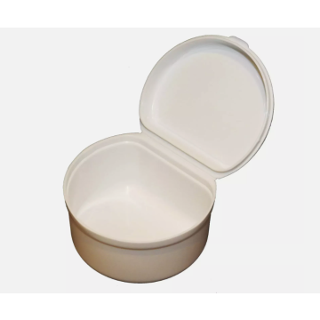 Denture Pots Plastic With Lid  -  Each