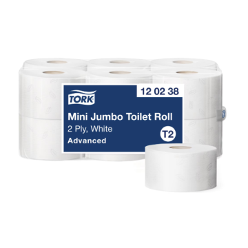 Tork Mini Jumbo Toilet Paper Roll White T2 - Case of 5