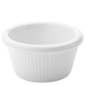 Melamine Ramekin 2oz White Fluted