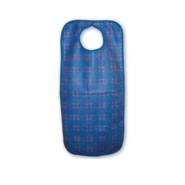 PrimaCare Blue & Red Check Clothing Protector / Adult Bib - 45 x 90cm
