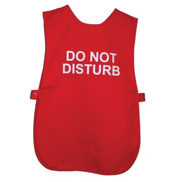 Red Tabard With Pocket & 'Do Not Disturb' Print Large - Each
