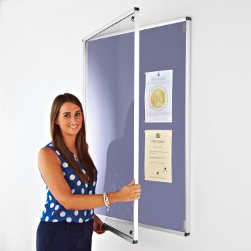 Tamperproof Notice Board - 900 x 600mm - Light Blue