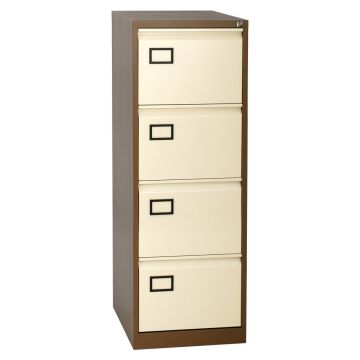 4 Drawer Locking Filing Cabinet - Coffee Cream