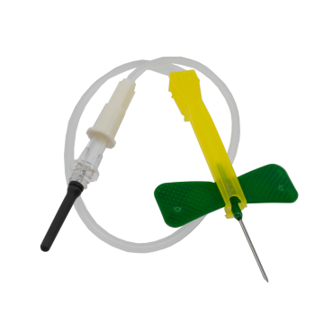 Green Safety Winged Needle Blood Collection Set 21G x 3/4" with 20cm Tube & Luer Adaptor - Box of 50