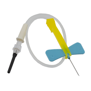 Blue Safety Winged Needle Blood Collection Set 23G x 3/4" with 20cm Tube & Luer Adaptor - Box of 50
