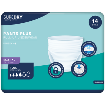 SureDry Pants Plus - X-Large - Pack 14