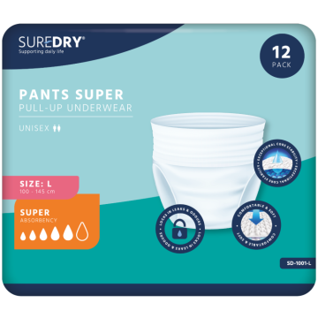 SureDry Pants Super - Large - Pack 12