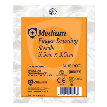 Finger Dressing Medium Sterile - 3.5x3.5cm - EACH