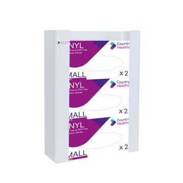 Triple Glove Box Holder Wall Mounted With Antimicrobial Protection Countrywide Branded - Each