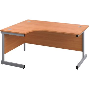 Left Hand 'L' Shaped Workstation - 1600w - Beech