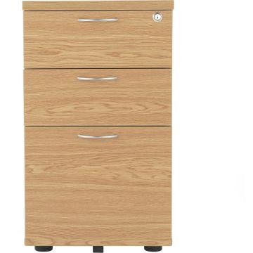 3 Drawer Desk High Pedistal 800MM Deep Oak