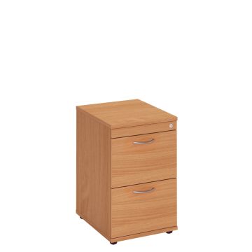 2 Drawer Locking Filing Cabinet - Beech