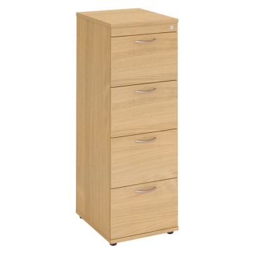 4 Drawer Locking Filing Cabinet - Light Oak