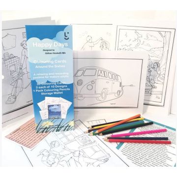 Activity Pack Colouring Cards Around The Sixties ( 1950 - 1960 ) - Each 