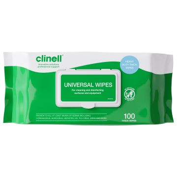 Clinell Universal Surface Wipes  - Pack 100