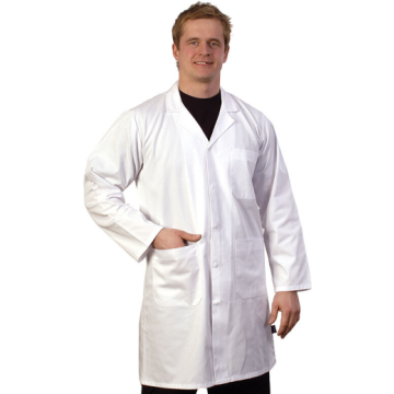 White Coat Unisex Stud Front, Large - Each