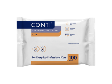 Conti Lite Cleansing Dry Wipe 24 x 18cm - Pack 100