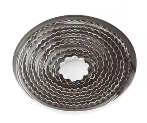 Pastry Cutter Round Fluted 2Cm - 9Cm - Pack 11